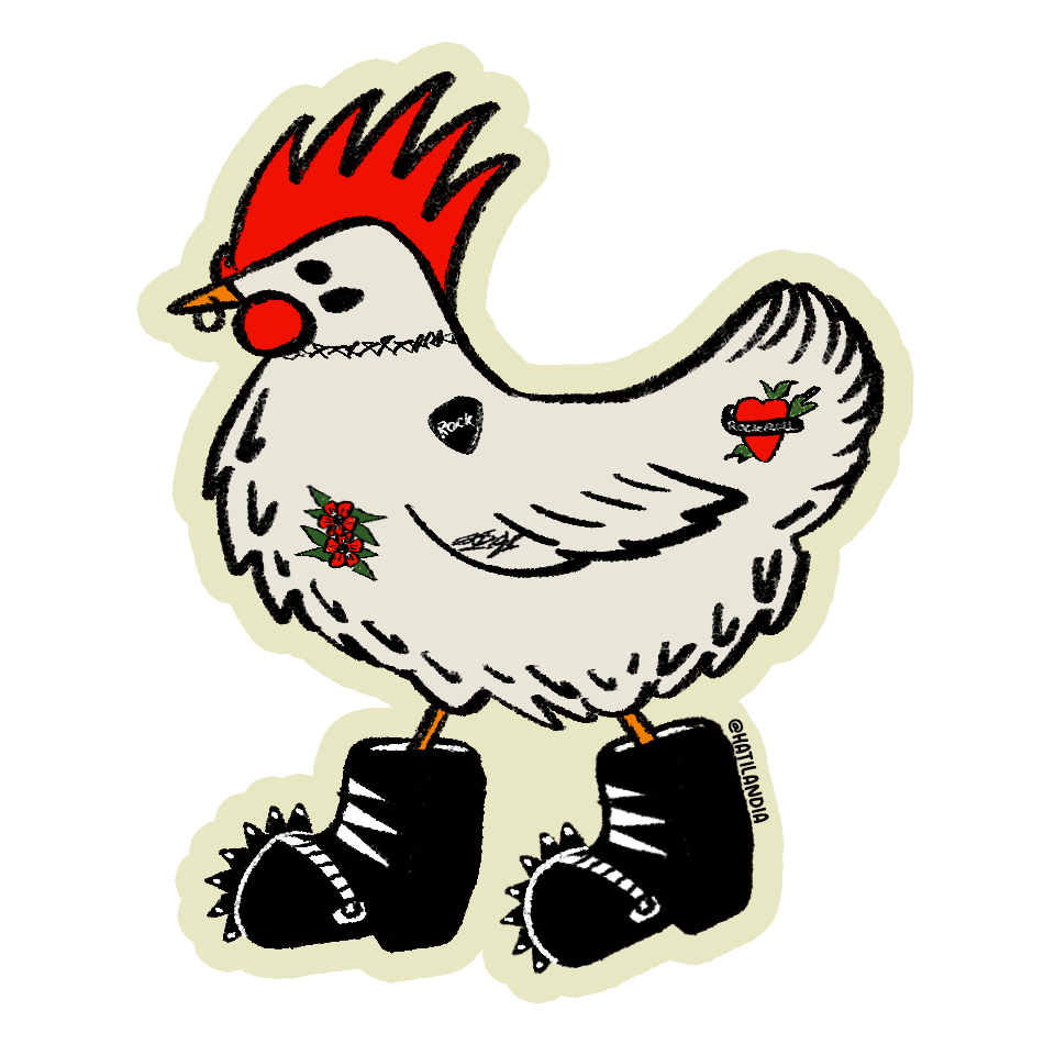 Adesivo - galinha do rock
