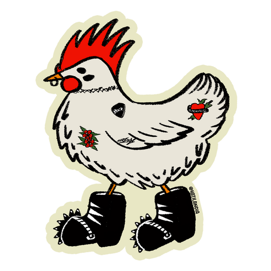 Adesivo - galinha do rock