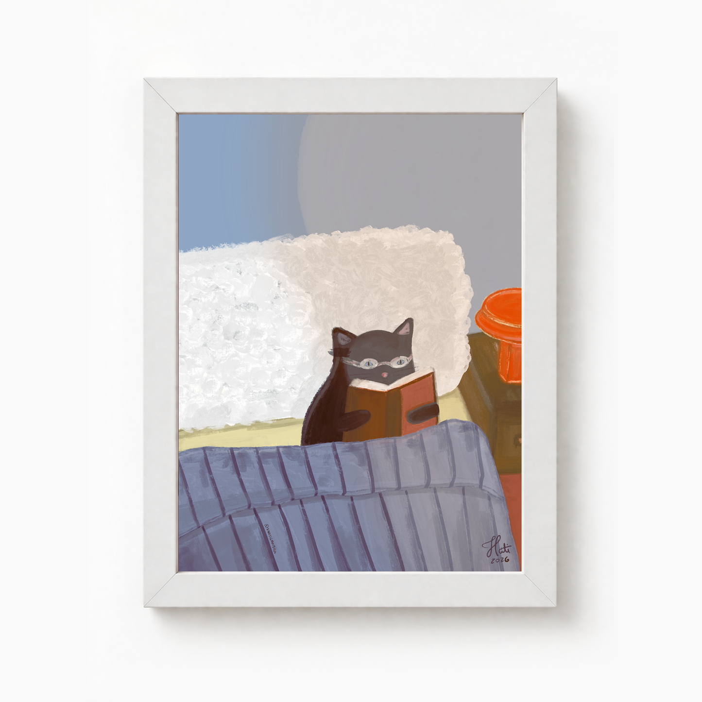 Quadro Gato Leitor