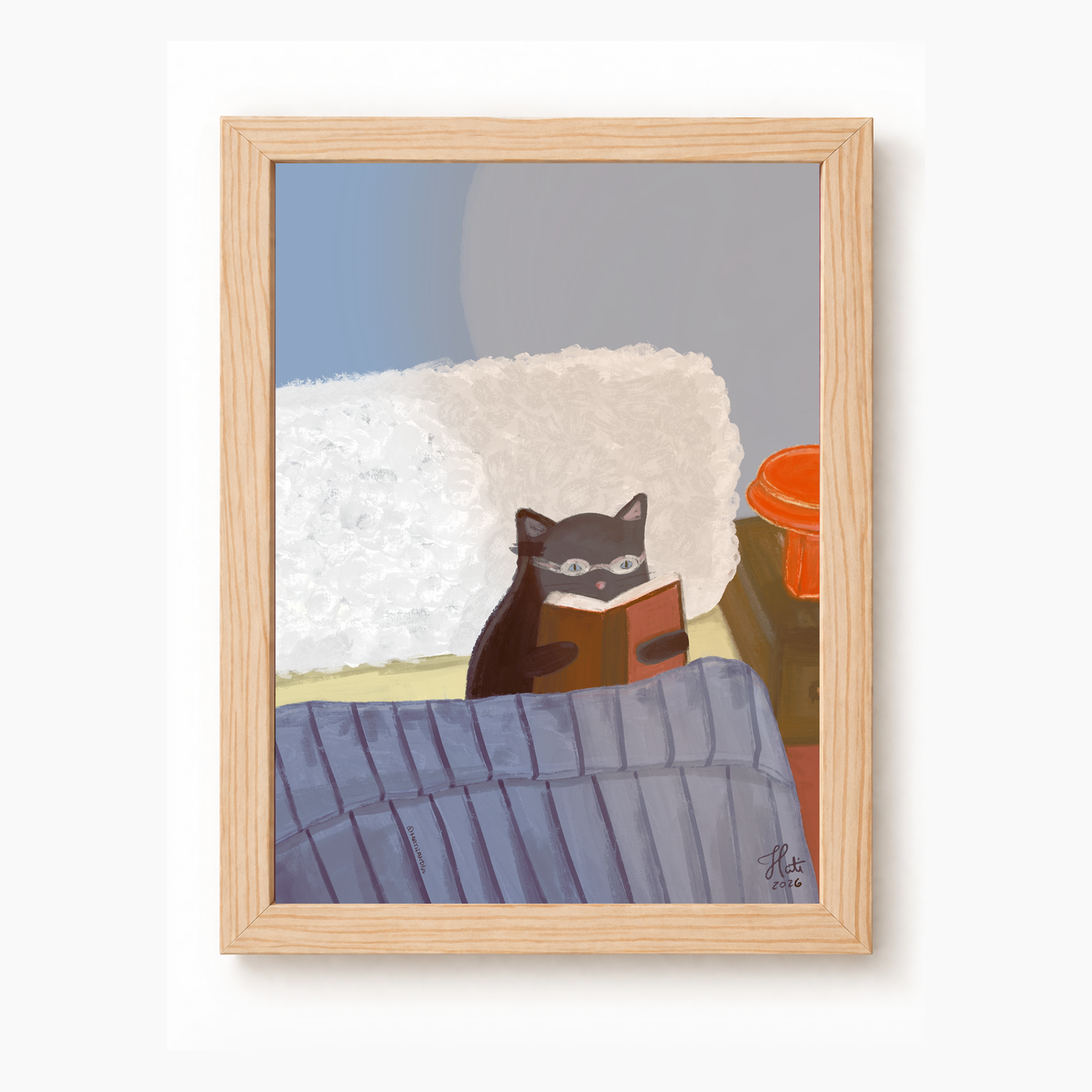 Quadro Gato Leitor